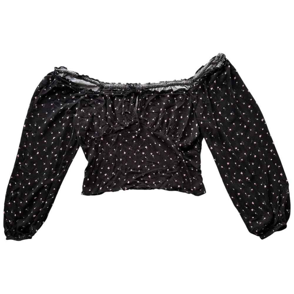 Wild Fable XL Y2K Crop Top Black Off Shoulder